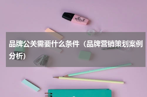 品牌公关需要什么条件（品牌营销策划案例分析）