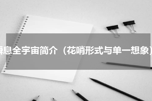 瞬息全宇宙简介（花哨形式与单一想象）