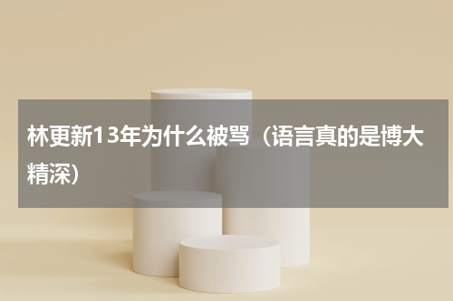 林更新13年为什么被骂（语言真的是博大精深）