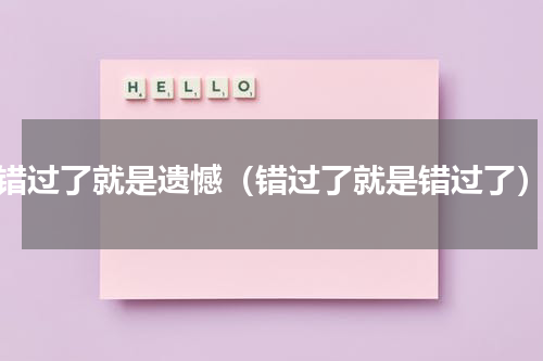 错过了就是遗憾（错过了就是错过了）