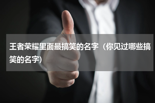 王者荣耀里面最搞笑的名字（你见过哪些搞笑的名字）