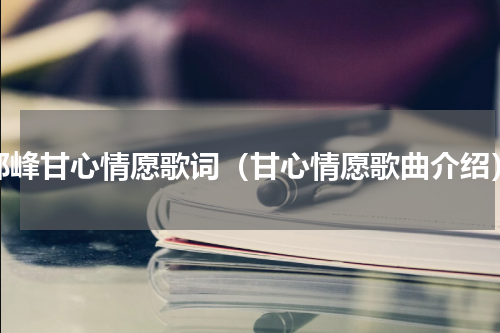 郭峰甘心情愿歌词（甘心情愿歌曲介绍）