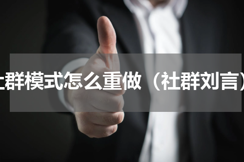 社群模式怎么重做（社群刘言）