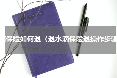 水滴保险如何退（退水滴保险退操作步骤）