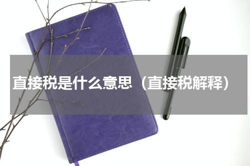 直接税是什么意思（直接税解释）