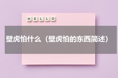 壁虎怕什么（壁虎怕的东西简述）