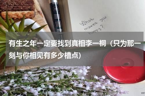 有生之年一定要找到真相李一桐（只为那一刻与你相见有多少槽点）