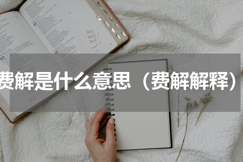 费解是什么意思（费解解释）