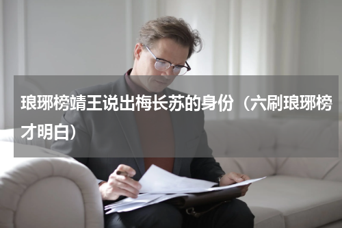 琅琊榜靖王说出梅长苏的身份（六刷琅琊榜才明白）