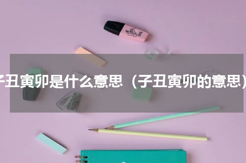子丑寅卯是什么意思（子丑寅卯的意思）