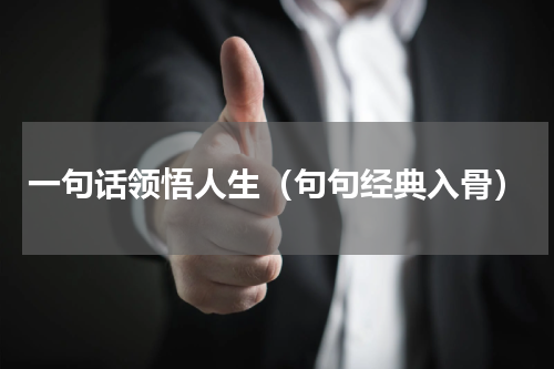 一句话领悟人生（句句经典入骨）