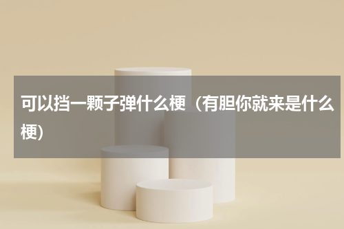 可以挡一颗子弹什么梗（有胆你就来是什么梗）