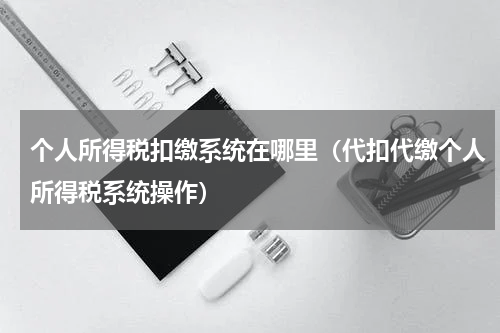 个人所得税扣缴系统在哪里（代扣代缴个人所得税系统操作）