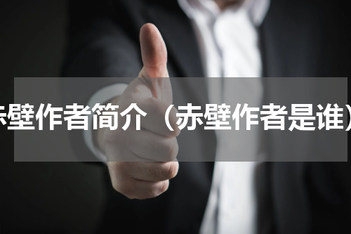 赤壁作者简介（赤壁作者是谁）