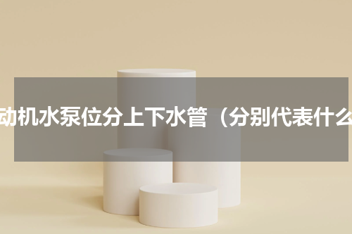 发动机水泵位分上下水管（分别代表什么）