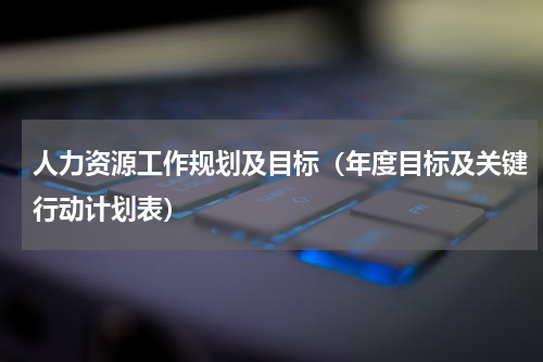 人力资源工作规划及目标（年度目标及关键行动计划表）