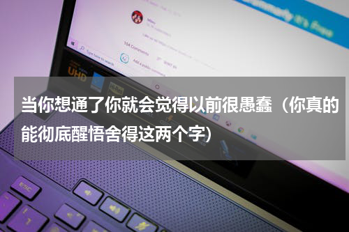 当你想通了你就会觉得以前很愚蠢（你真的能彻底醒悟舍得这两个字）