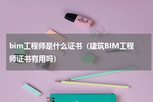 bim工程师是什么证书（建筑BIM工程师证书有用吗）