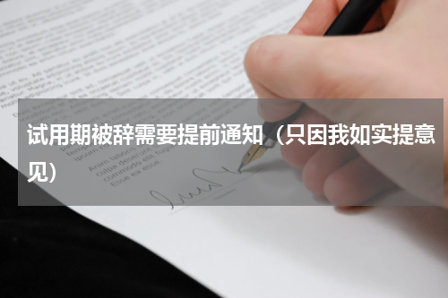 试用期被辞需要提前通知（只因我如实提意见）