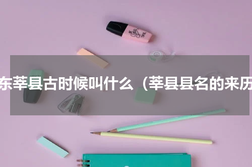 山东莘县古时候叫什么（莘县县名的来历）