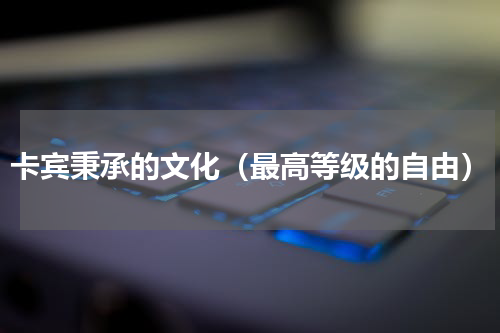 卡宾秉承的文化（最高等级的自由）