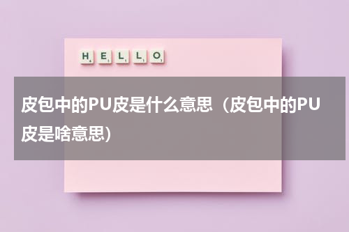 皮包中的PU皮是什么意思（皮包中的PU皮是啥意思）