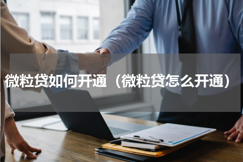 微粒贷如何开通（微粒贷怎么开通）