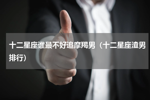 十二星座谁最不好追摩羯男（十二星座渣男排行）