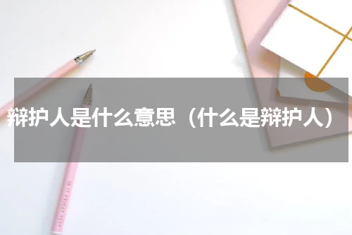 辩护人是什么意思（什么是辩护人）