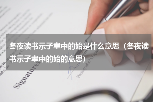 冬夜读书示子聿中的始是什么意思（冬夜读书示子聿中的始的意思）