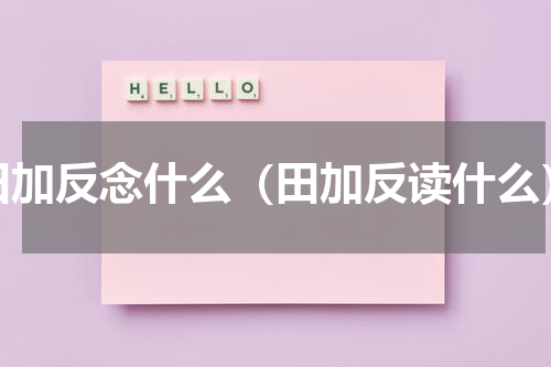 田加反念什么（田加反读什么）