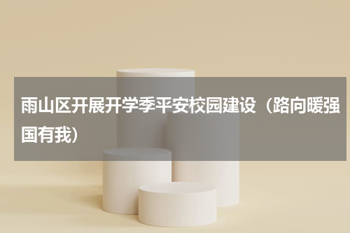 雨山区开展开学季平安校园建设（路向暖强国有我）
