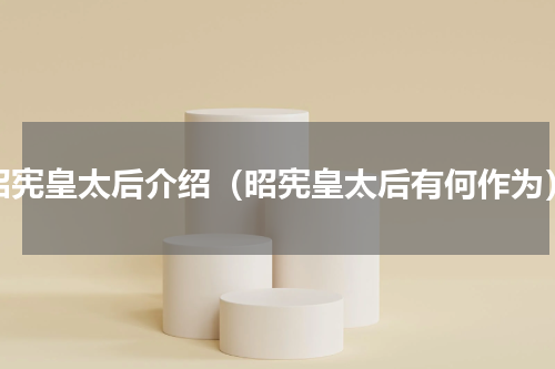昭宪皇太后介绍（昭宪皇太后有何作为）