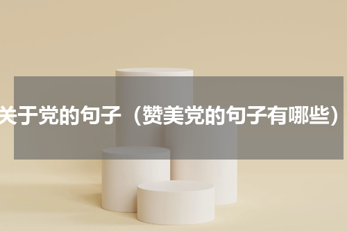 关于党的句子（赞美党的句子有哪些）