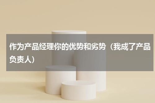 作为产品经理你的优势和劣势（我成了产品负责人）