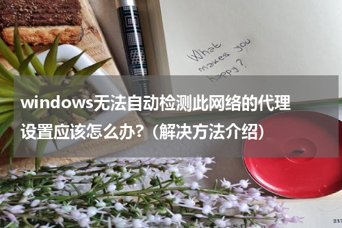 windows无法自动检测此网络的代理设置应该怎么办?（解决方法介绍）