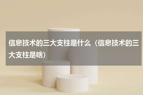 信息技术的三大支柱是什么（信息技术的三大支柱是啥）