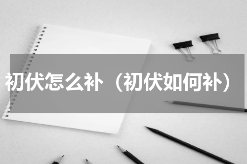 初伏怎么补（初伏如何补）