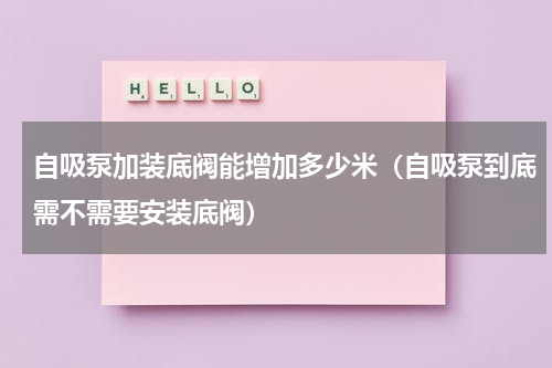 自吸泵加装底阀能增加多少米（自吸泵到底需不需要安装底阀）