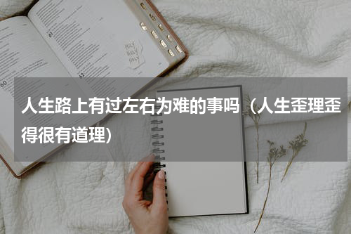 人生路上有过左右为难的事吗（人生歪理歪得很有道理）