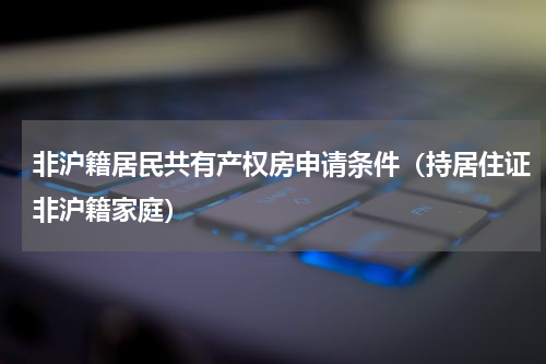 非沪籍居民共有产权房申请条件（持居住证非沪籍家庭）