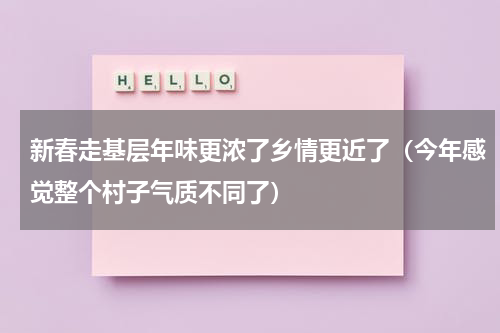 新春走基层年味更浓了乡情更近了（今年感觉整个村子气质不同了）