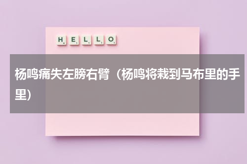 杨鸣痛失左膀右臂（杨鸣将栽到马布里的手里）