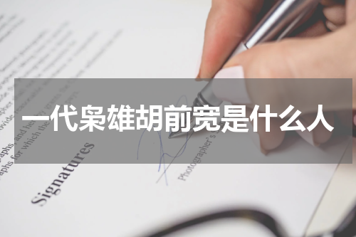 一代枭雄胡前宽是什么人