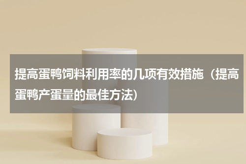 提高蛋鸭饲料利用率的几项有效措施（提高蛋鸭产蛋量的最佳方法）