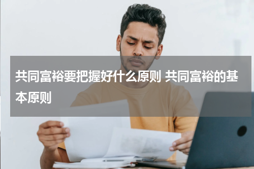 共同富裕要把握好什么原则 共同富裕的基本原则