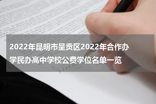 2022年昆明市呈贡区2022年合作办学民办高中学校公费学位名单一览