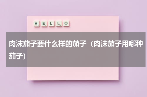 肉沫茄子要什么样的茄子（肉沫茄子用哪种茄子）