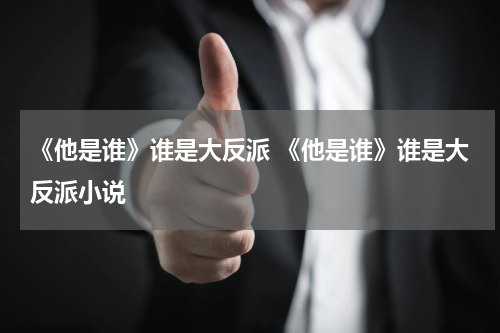 《他是谁》谁是大反派 《他是谁》谁是大反派小说